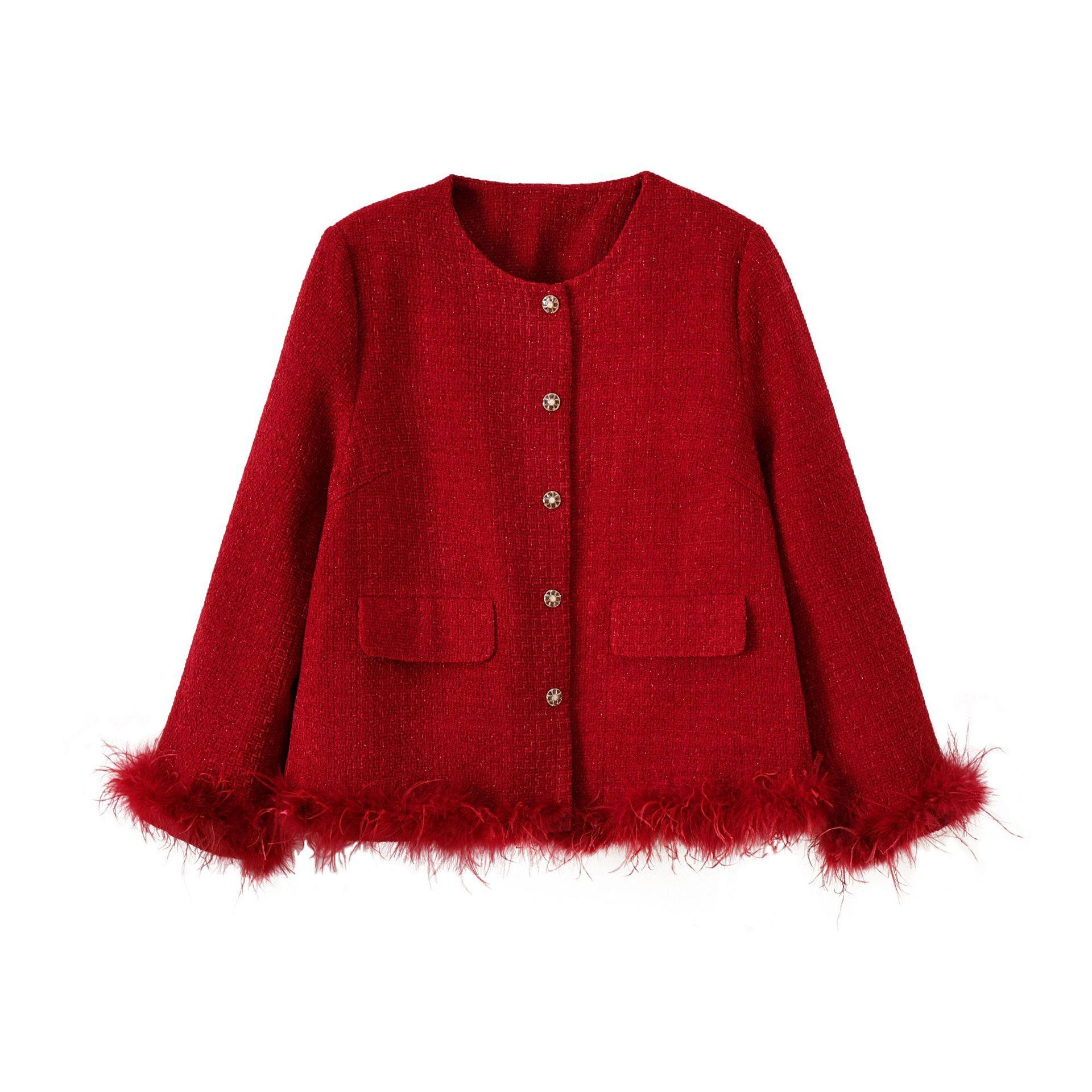 小波家2025冬季胖mm毛条小香风裥棉外套富家千金保暖,淘宝优惠券,粉丝福利购,淘宝优惠卷