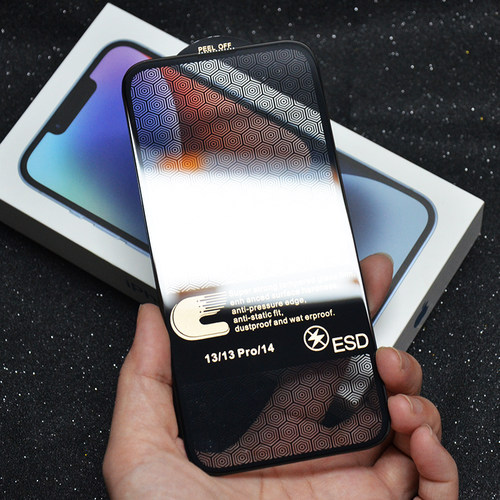 适用苹果17 16e 16 Pro Max 超强金刚膜 iPhone15 14 13 12 11 XR电镀钢化膜防静电一体防尘无孔手机膜 批 发 - 图1