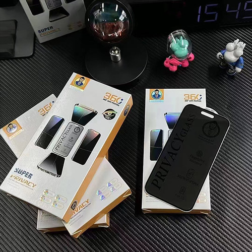 适用 苹果17 16e 16 Pro Max 360度防窥膜 iPhone 15 14 13 12 11 XS 人头猩四面防窥钢化膜防尘防静电 批 发 - 图3