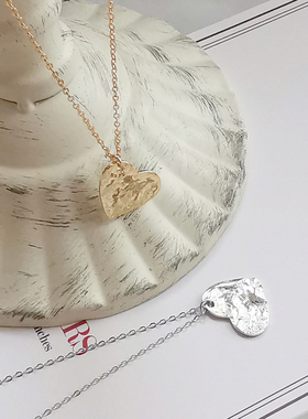 msilver通体925纯银女不规则项链