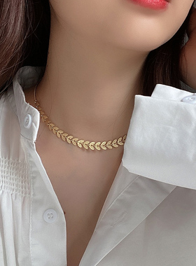 choker纯银亮片百搭饰品锁骨链