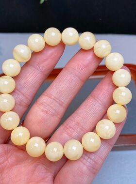天然白蜜蜡手链，品质完美，重10.15克，规格9.5mm