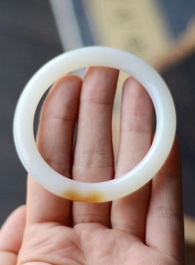 和田玉礼物带证书圆条镯子