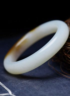 老坑料带证书扁条玉镯子