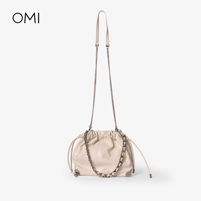 【秋冬新品】欧米omi流浪包链条抽绳垃圾袋漆皮耐磨耐刮朋克潮流