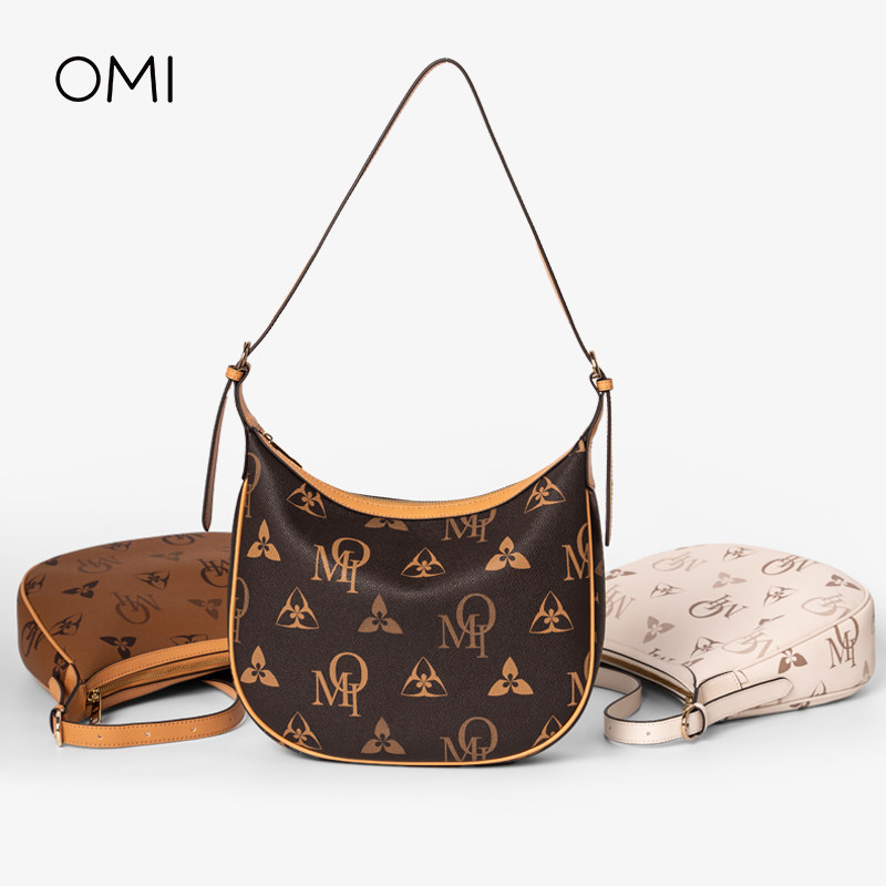 【秋冬新品】欧米omi经典老花系列HOBO包PVC托特包复古手提斜挎包