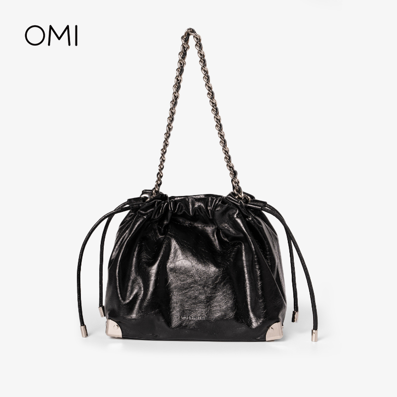 【秋冬新品】欧米omi流浪包链条抽绳垃圾袋漆皮耐磨耐刮朋克潮流