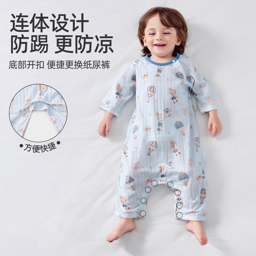 婧麒{云氧棉}婴儿衣服纯棉a类男女宝宝春夏季薄款家居服连体睡衣 - 图3