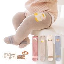 Baby Long Barrel Socks Spring Autumn Winter Thickened Woolen Loop Pure Cotton Newborn Baby Songkou Not Legs High Cylinder Socks