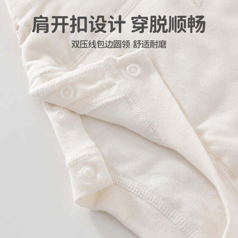 Jingqi pure cotton quilted autumn and winter baby home clothes set