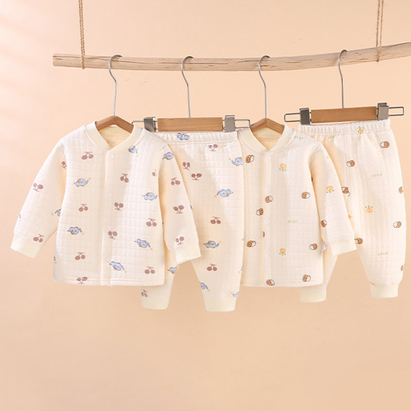 婧麒宝宝保暖内衣套装婴儿秋冬季衣服新生儿夹棉秋衣秋裤外穿加厚,淘宝优惠券,粉丝福利购,淘宝优惠卷