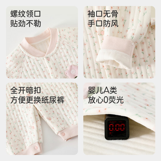 Baby winter warm quilted baby outing jumpsuit