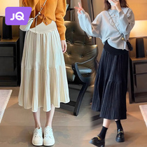 The Jing Kiri Gestational Woman Dress Autumn Winter Half Body Dress Superior Sentry Pleasanum Dresses Slim Fit Slim A Character Long Dress Trendy High Waisted Skirt