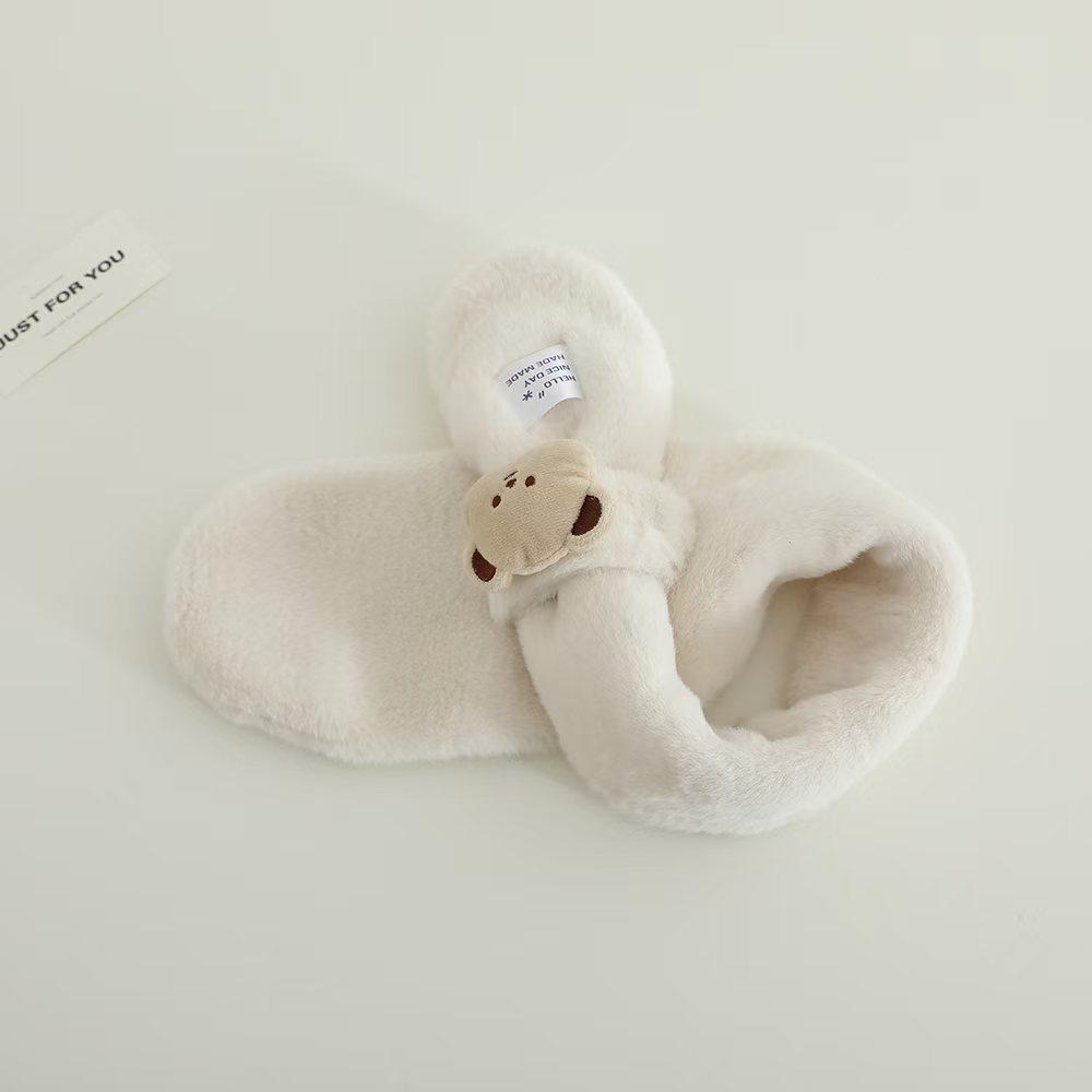 婧麒儿童围巾秋冬中小童卡通小熊毛绒围巾宝宝加厚保暖防风围脖套,淘宝优惠券,粉丝福利购,淘宝优惠卷