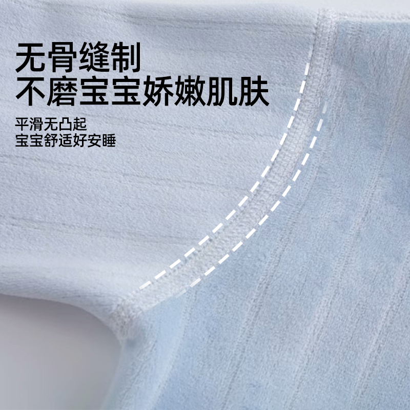 婧麒儿童家居服秋冬宝宝加绒衣服男女童单件无骨秋衣家居服上衣 - 图1