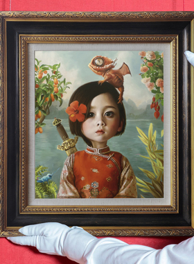 黑白立方油画框实木欧式