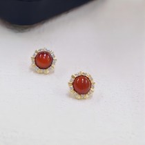 Winter Sun Warm Yang) Middle Ages High-level Sensation Wine Red Ear Nail 2023 Winter