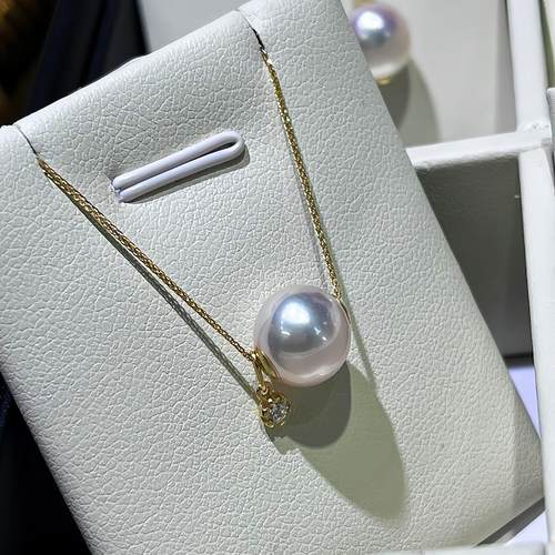 18K金钻石海水珍珠路路通多用款akoya项链豆豆肖邦链带证书强光 - 图1