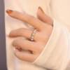 Akoya Akoya natural seawater small light bulb pearl ring for women 18k gold light luxury high-end double-layer ring