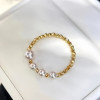 18K gold sparkling ring, dreamy akoya small light bulb, sea water, simple, light and luxurious, round and bouncy gold ring adjustment