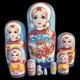 Russian matryoshka 10-layer classic storyboard hand-painted basswood made children's educational toys gift ornaments
