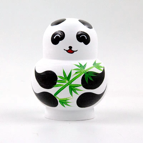 俄罗斯套娃10层熊猫可爱风干椴木手工绘制六一儿童益智玩具摆件 - 图2