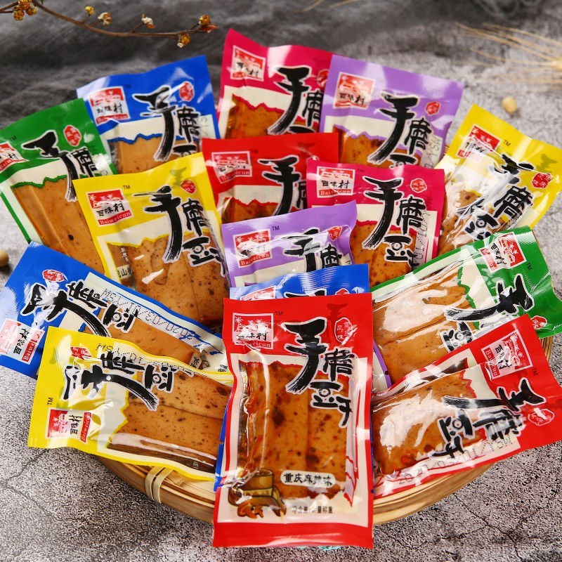 3斤百味村手磨豆干商超麻辣五香嫩豆腐干小包装休闲小吃卤零食1斤 - 图1