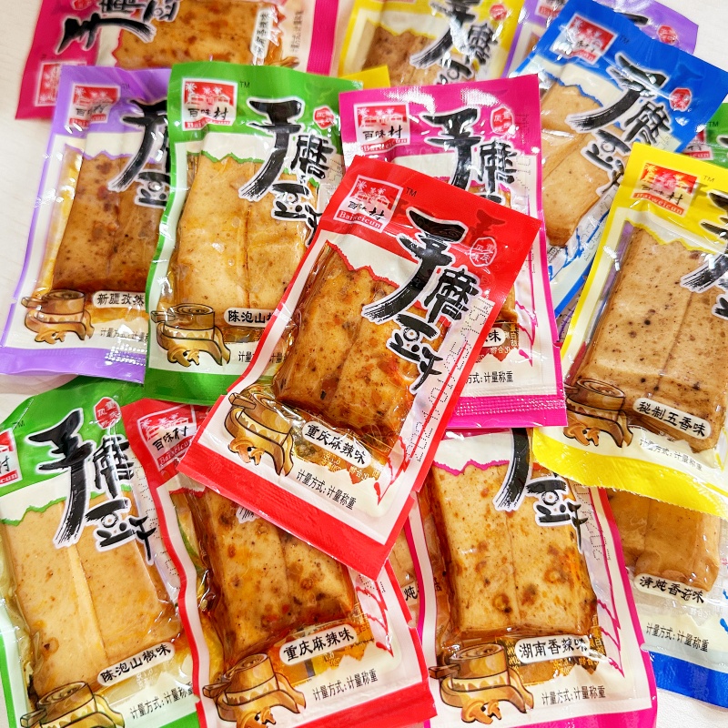 3斤百味村手磨豆干商超麻辣五香嫩豆腐干小包装休闲小吃卤零食1斤 - 图0