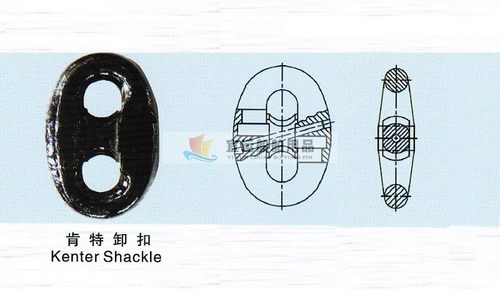 高强度锻打12.5-56MM肯特式卸扣锚链扣船用锚链连接扣肯特接圈-图3