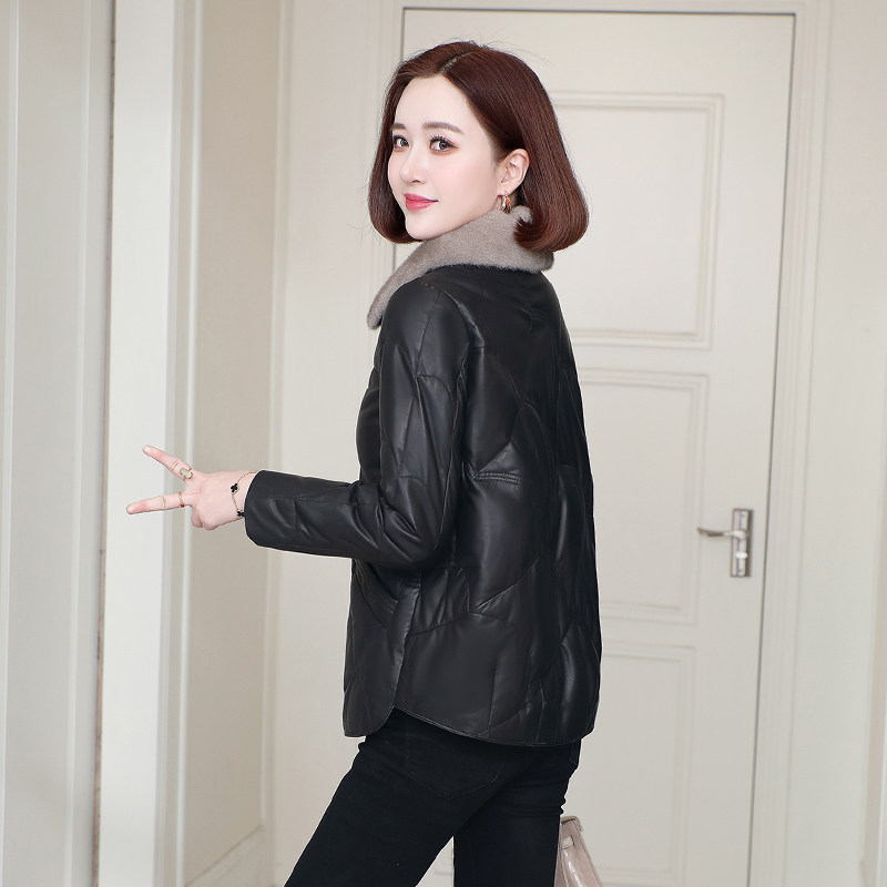 真皮羽绒服女2025冬季新款水貂毛领可拆卸海宁绵羊皮夹克外套短款,淘宝优惠券,粉丝福利购,淘宝优惠卷