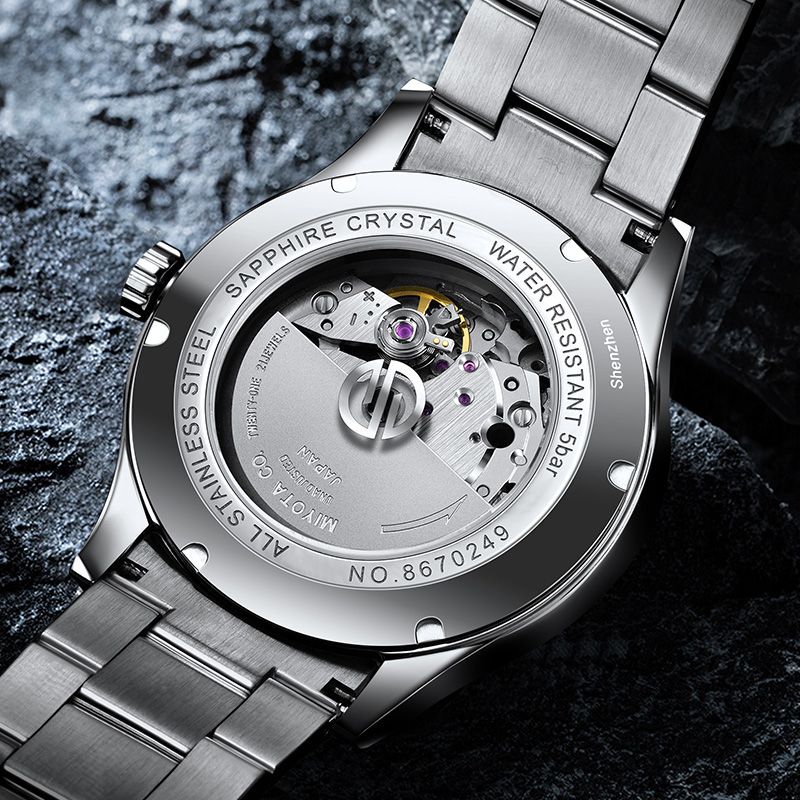 雷诺2020新款男经典商务全机械表 雷诺手表国产腕表