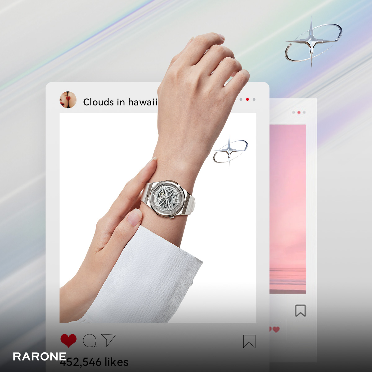 Rarone雷诺双子星手表星愿限定自动机械腕表中性男女节日礼物 - 图2