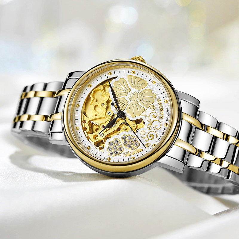 【618】商场同款雷诺女镂空机械表 雷诺手表国产腕表