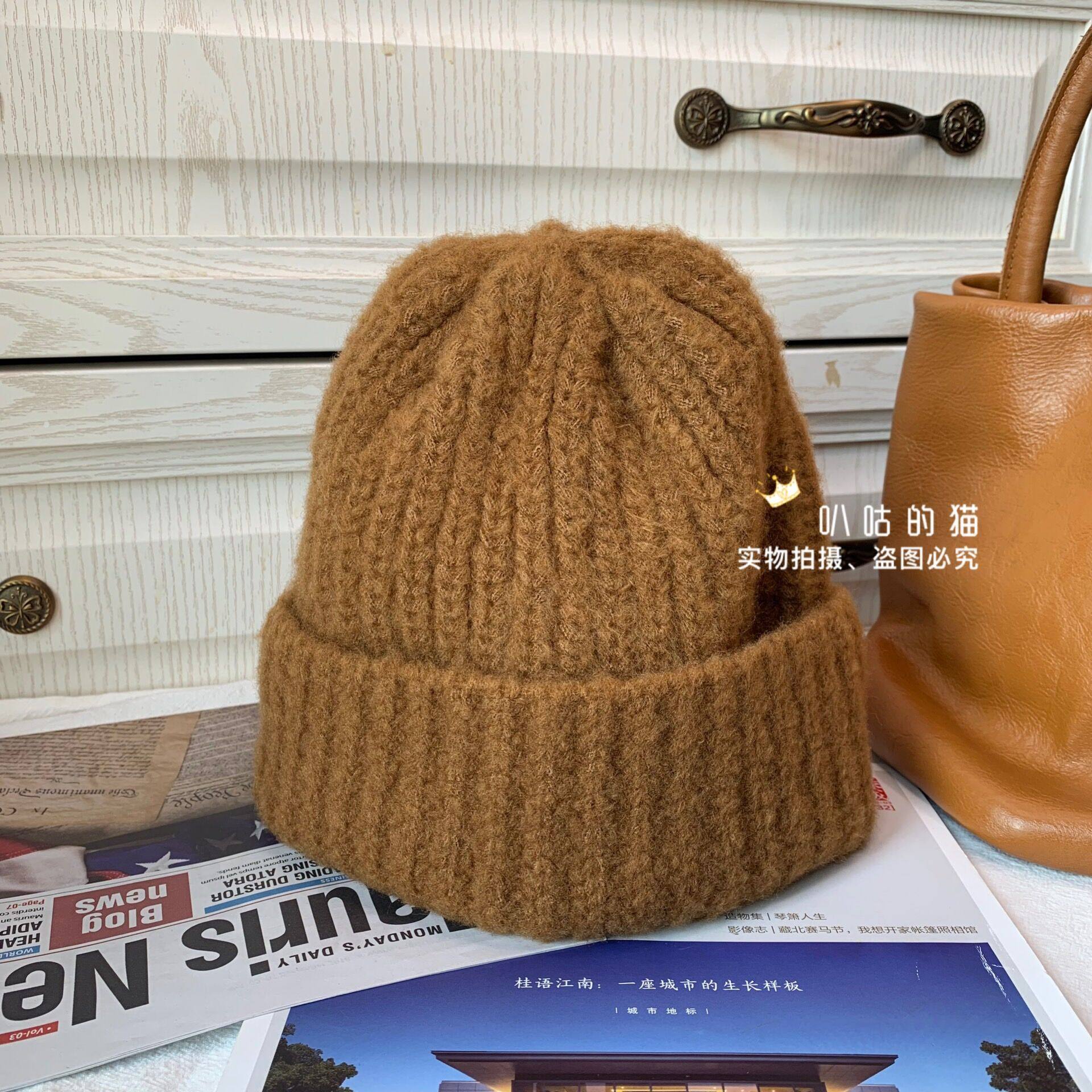 欧美新款抗起球冬女毛线帽子潮安哥拉山羊毛保暖显瘦显白网红韩版,淘宝优惠券,粉丝福利购,淘宝优惠卷