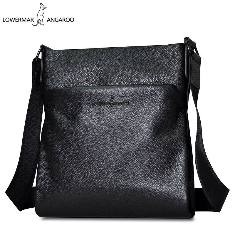 路尔玛袋鼠真皮男包头层竖款斜挎包 益程箱包男士包袋