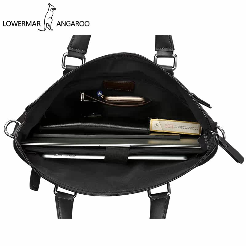 路尔玛袋鼠牛皮商务休闲男公文包 益程箱包男士包袋