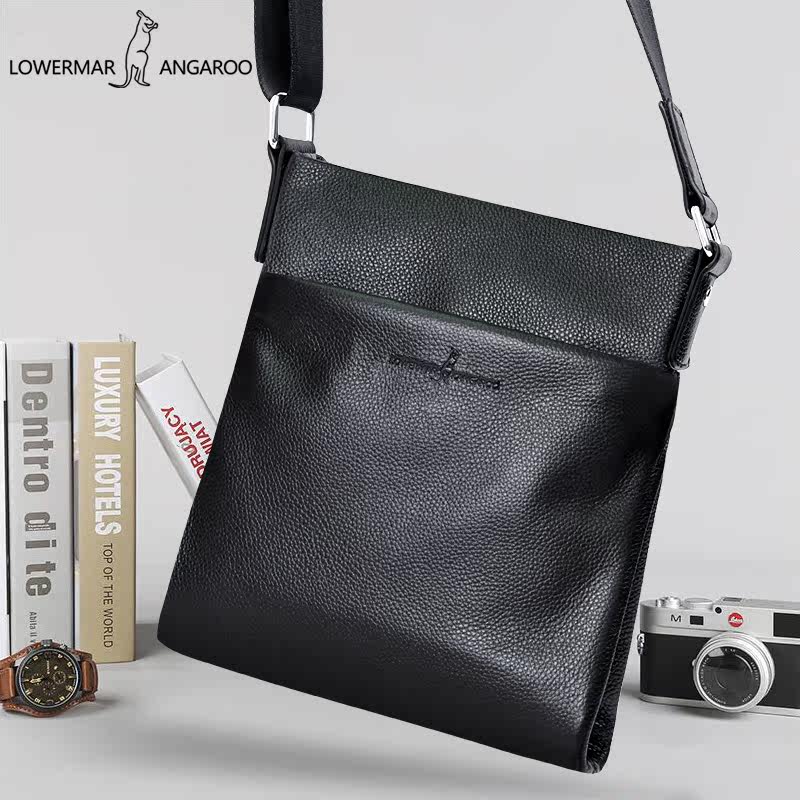 路尔玛袋鼠真皮单肩包男潮男士包包 益程箱包男士包袋