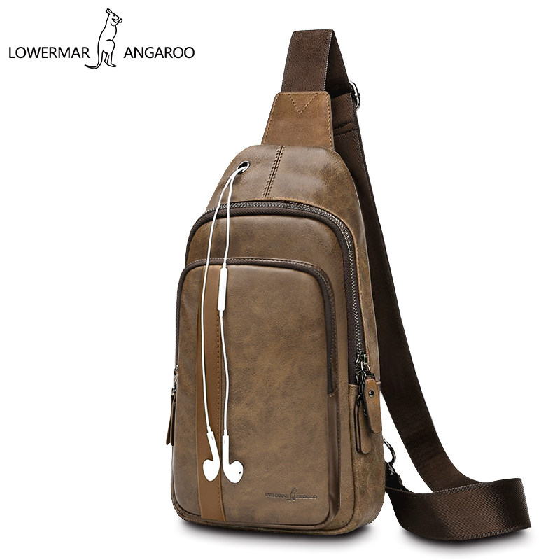 路尔玛袋鼠胸包潮流男士休闲单肩包 益程箱包男士包袋