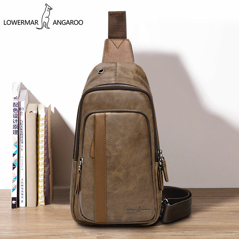 路尔玛袋鼠胸包潮流男士休闲单肩包 益程箱包男士包袋