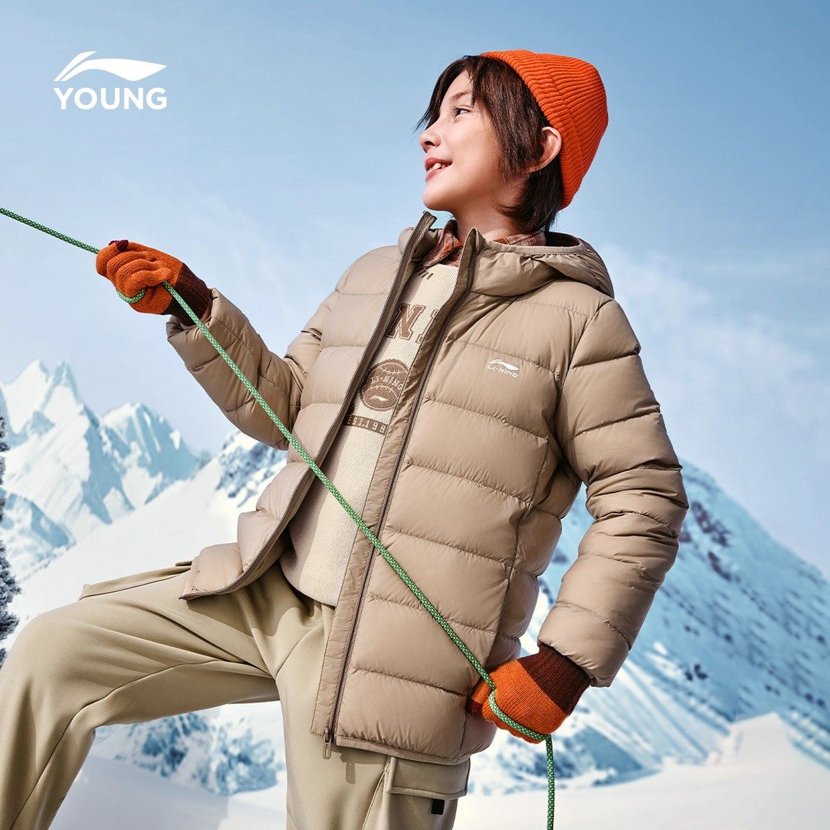 李宁童装短羽绒服男女童25新款冬季加厚防泼水运动连帽羽绒外套,淘宝优惠券,粉丝福利购,淘宝优惠卷