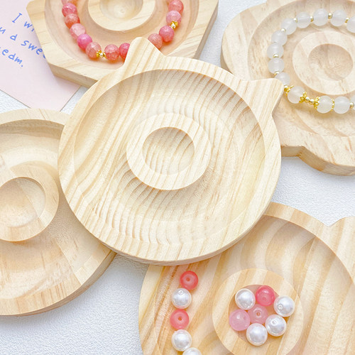 实木首饰展示盘手串手链珠宝设计盘手镯珠子收纳盘子diy拍摄道具 - 图2