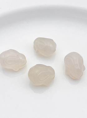 天然白玉髓盐源貔貅隔珠散珠