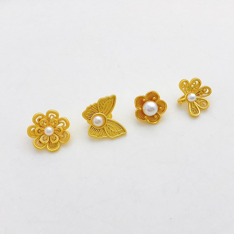 18K包金保色哑金花朵蝴蝶如意结尾扣连接扣diy手链配珠手工编织,淘宝优惠券,粉丝福利购,淘宝优惠卷