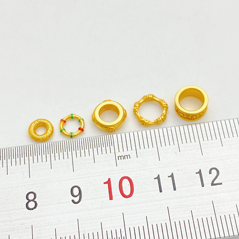 S925古法银镀金乾坤圈卡环套圈隔珠手工diy手链项链饰品材料配件 - 图0