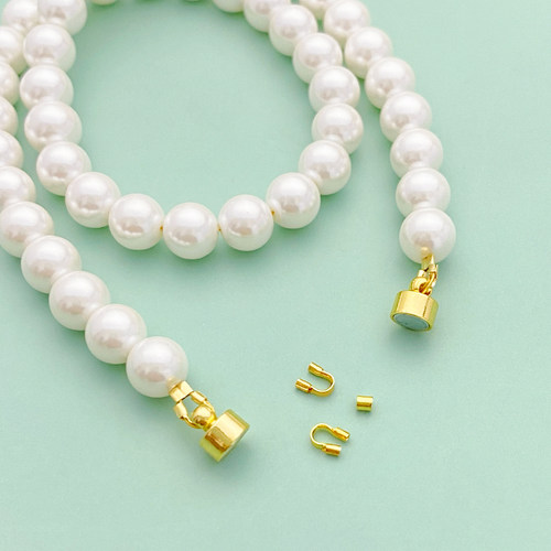 14K包金保色磁吸扣材料包手工diy穿珍珠手链项链专用钢丝线绳配件 - 图3