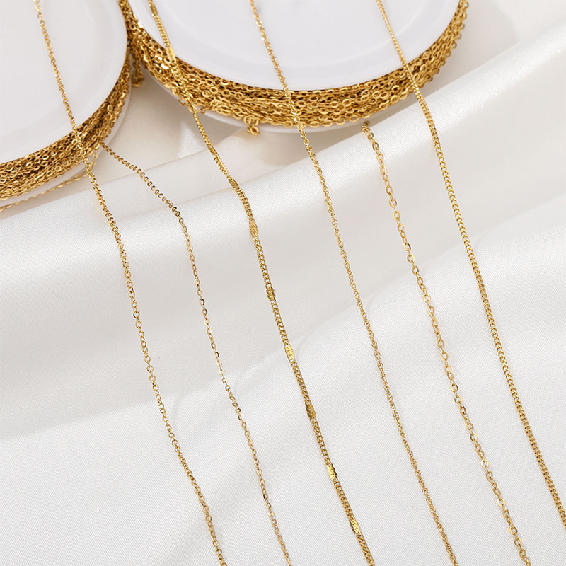 钛钢保色O字链侧身链散链真空镀18K金手工diy手链项链延长链配件,淘宝优惠券,粉丝福利购,淘宝优惠卷