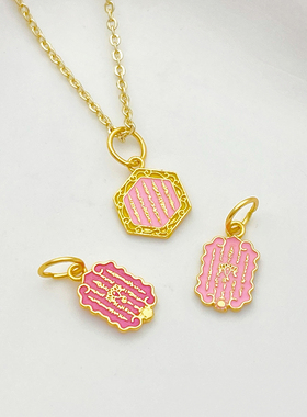 S925古法银镀金烧蓝五条经吊坠