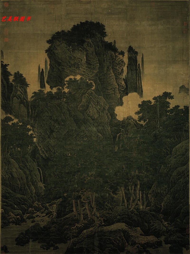 万壑松风图 南宋李唐 中国画教学大图临摹范本 美院画室画院老师同学推荐临摹学习版本 大图展开画芯尺寸160*112cm