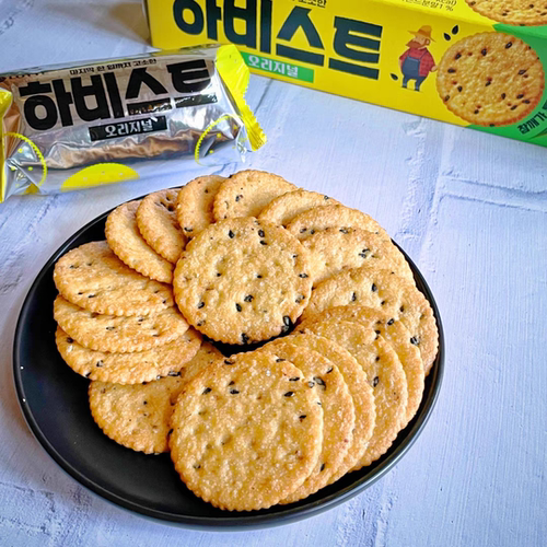 韩国进口食品 Lotte/乐天庄园黑芝麻饼干薄脆饼干休闲零食100g - 图2