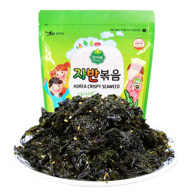 South Korea's new packaging Han Meihe seasoned fried imported seaweed mixed with rice sesame crushed olive oil seaweed 60g
